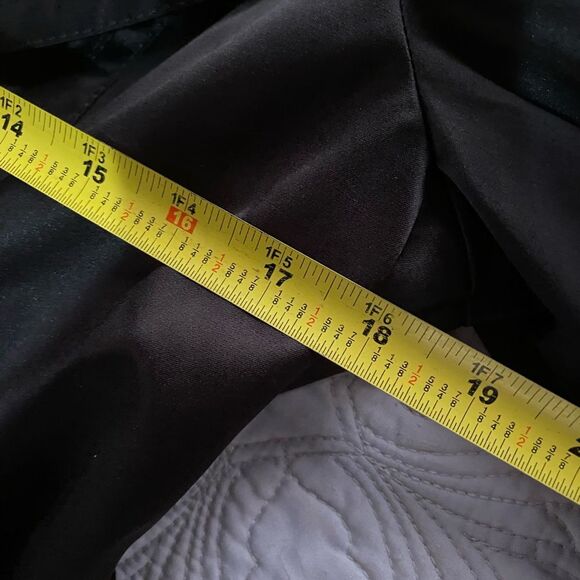 NWOT Jessica Simpson Sz M Classic Black Trench Coat, Belted - Picture 11 of 12